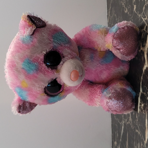 Ty franky plush tysilk pink cute glitter teddy bear 9inch tall stuffed buddy - Picture 1 of 7